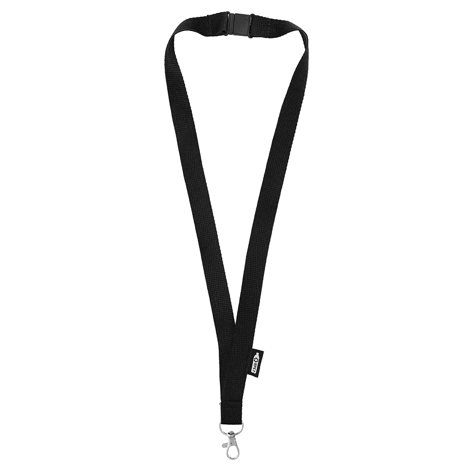 R-PET lanyard zwart - 100 stuks